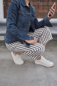 White sneaker action...