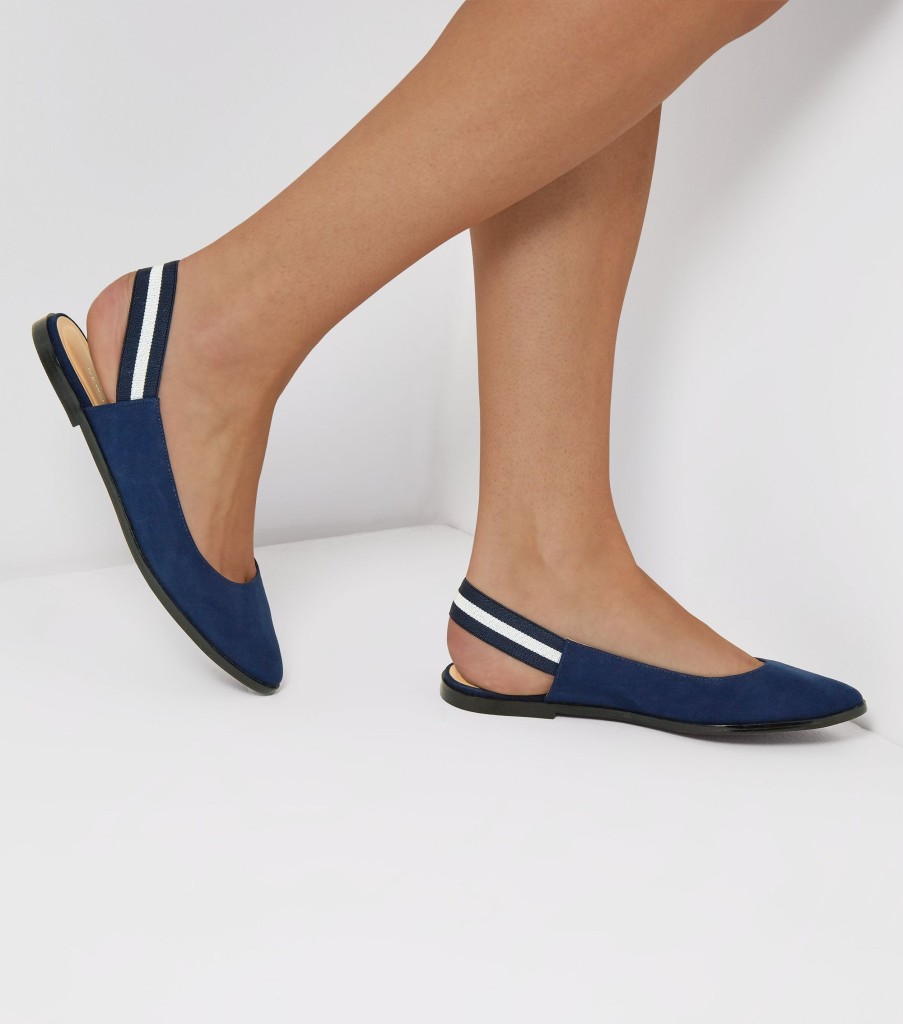 newlook-navy-contrast-elasticated-sling-black-pointed-pumps