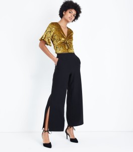 nl-yellow-velvet-burnout-ruched-front-crop-top